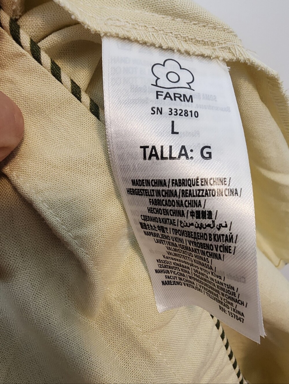 FARM Rio Cream Maxi Dress with Tropical Floral Panel and Rope Ties - Picture 6 of 6